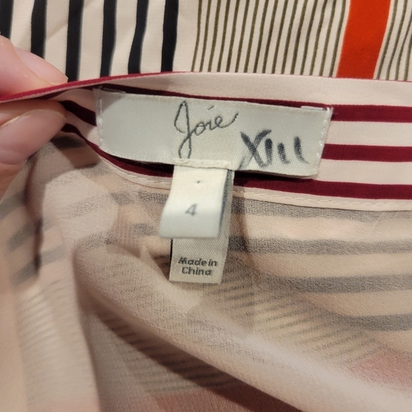 Joie size 4 asymmetrical red/black stripes skirt - Picture 4 of 5